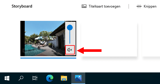 Audio dempen in Windows 10 Video Editor