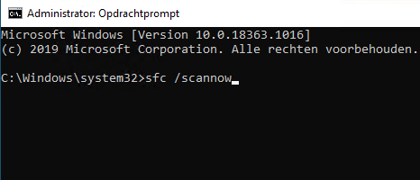 De sfc /scannow opdracht in Windows Opdrachtprompt