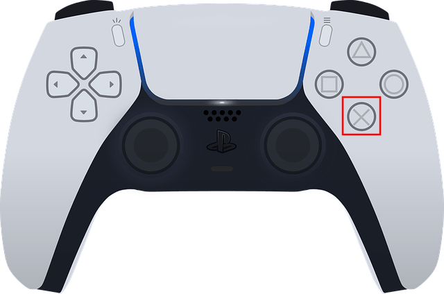De X knop op een PlayStation 5 controller