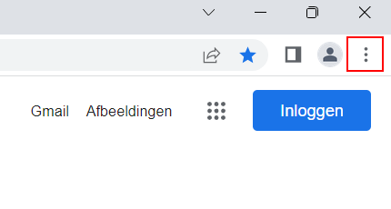 Google Chrome menu knop
