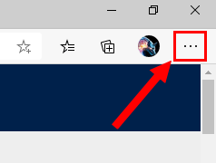 Microsoft Edge menuknop