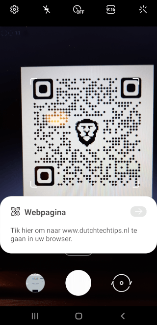 QR-code scannen en lezen met Samsung camera app
