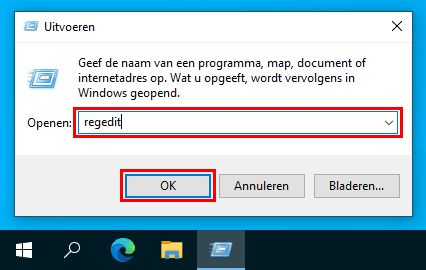 Register-editor openen in Windows 10