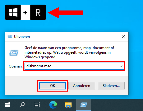 Schijfbeheer openen in Windows 10