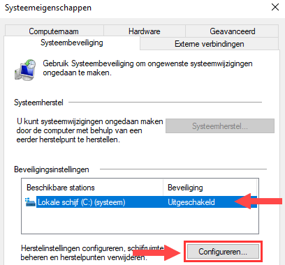 Systeembeveiliging configureren in Windows 10