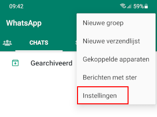 WhatsApp instellingen