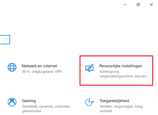 Windows 10 Persoonlijke instellingen