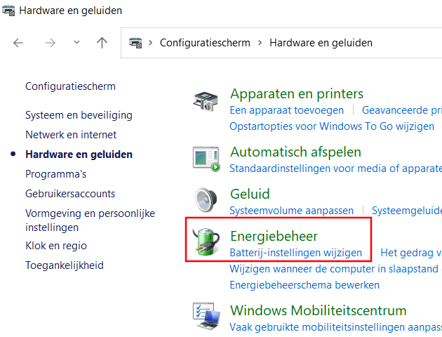 Windows 11 Energiebeheer openen