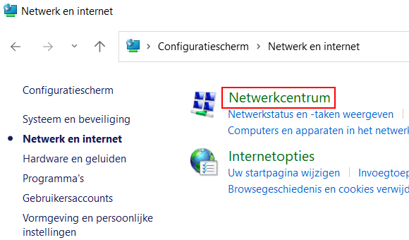 Windows 11 Netwerkcentrum openen