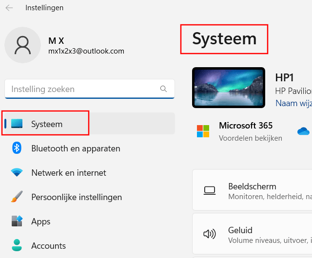 Windows 11 systeem instellingen