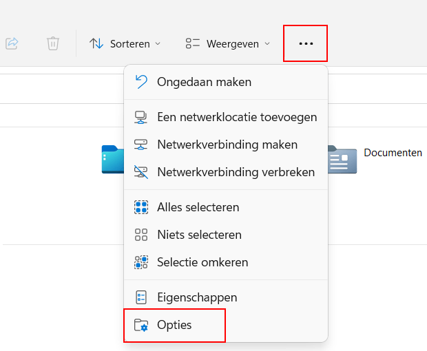 Windows 11 Verkenner opties