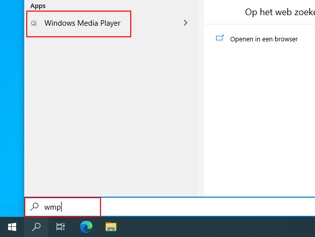 Windows Media Player openen in Windows 10
