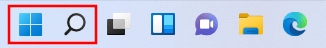 Windows startmenuknop en zoekpictogram